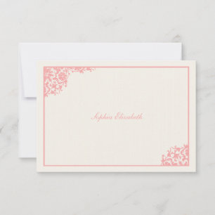 Carte de remerciements rose de rougissement