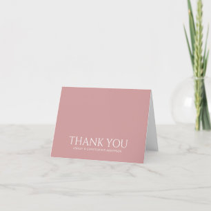 Carte De Remerciements Rose Dusty simple