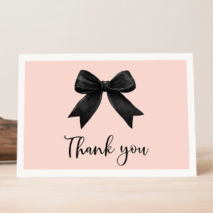 Carte De Remerciements Rose Elle noue la Fête des mariées de noeud