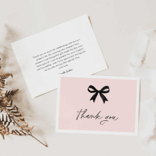 Carte De Remerciements Rose Elle noue la Fête des mariées de noeud