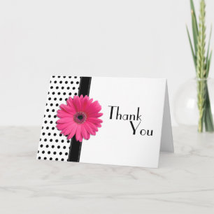 Carte De Remerciements Rose Fleur Noire Blanche Mariage Remerciements à p