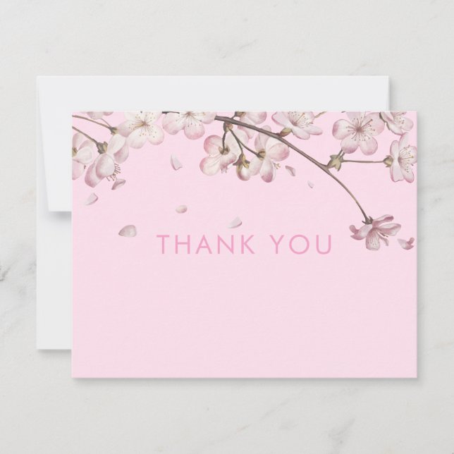 Carte De Remerciements Rose floral délicieuse et moderne (Devant)
