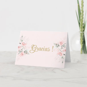 Carte De Remerciements Rose Floral espagnol Baby shower fille
