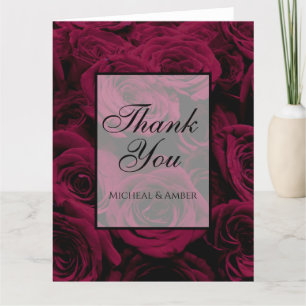 Carte De Remerciements Rose foncé magenta rouge bordeaux