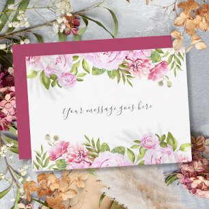 Carte De Remerciements Rose Garden Green Message personnalisé