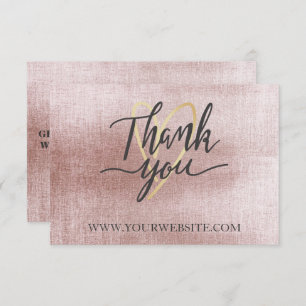 Carte de remerciements rose Gold