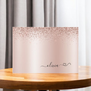 Carte De Remerciements Rose Gold Blush Pink Parties scintillant Coeur Mon