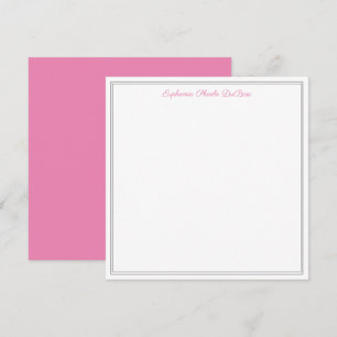 Carte De Remerciements Rose gris et blanc Élégant Carré plat