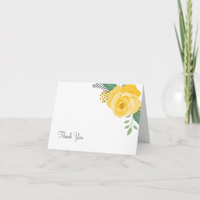 Carte De Remerciements Rose jaune du Texas Mariage (Devant)
