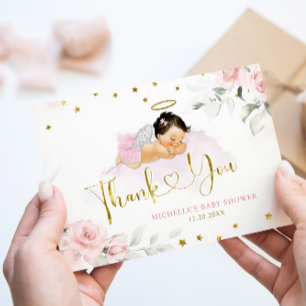 Carte De Remerciements Rose Mexicain Angel bébé Ciel envoyé Baby shower