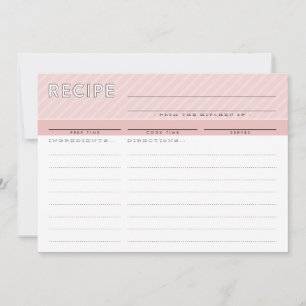 Carte De Remerciements Rose minimal de RECETTE d'organisateur mignon