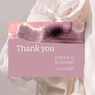 Carte De Remerciements Rose moderne Mauve Dusty