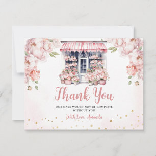 Carte De Remerciements Rose Pâle Elle Est Hors Marché Baby Shower
