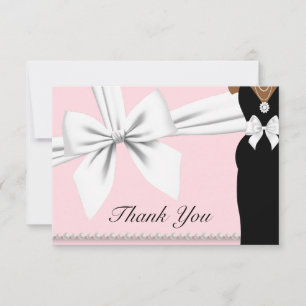 Carte De Remerciements Rose Pâle Fille Ethnique Princesse Fancy Baby Show