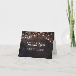 Carte De Remerciements Rose Parties scintillant d'or Branches d'arbre Mer