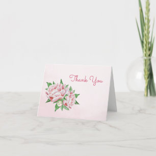 Carte de remerciements rose Peony