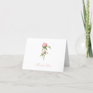 Carte de remerciements rose Peony