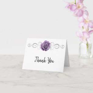 Carte de remerciements Rose pourpre
