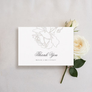 Carte De Remerciements Rose Riche Cravate noire ivoire Formal Classic Mar