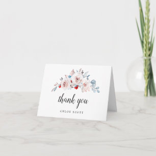 Carte De Remerciements Rose rose Fête des mariées florale Photo