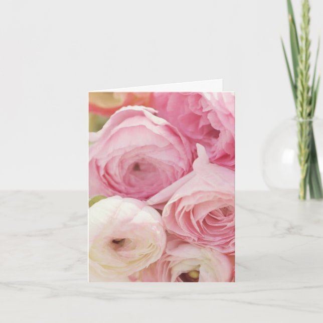 Carte De Remerciements Rose rose toute l'occasion Penser de vous (Devant)