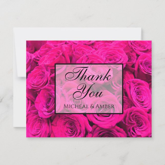 Carte De Remerciements Rose Roses rose fleurs rose rose floral rose (Devant)