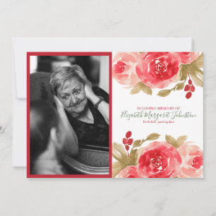 Carte De Remerciements Rose rouge élégant floral dans l'enterrement