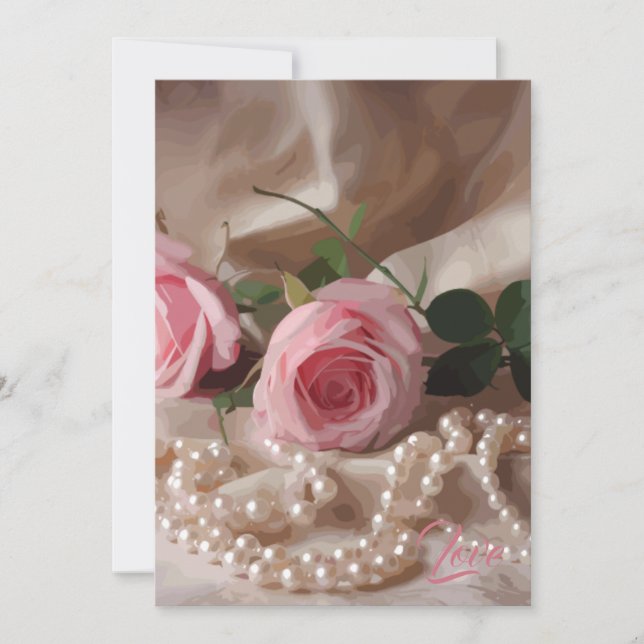 Carte De Remerciements Rose Silken (Devant)