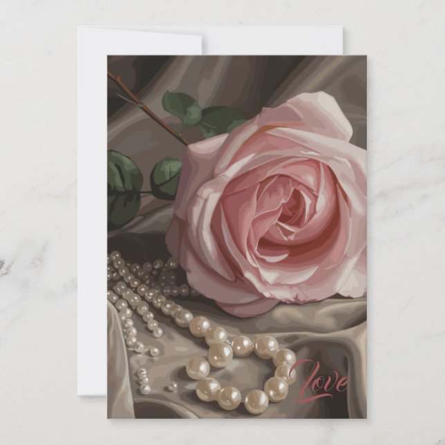 Carte De Remerciements Rose Silken (Devant)