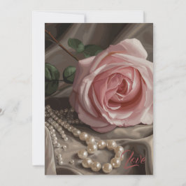 Carte De Remerciements Rose Silken