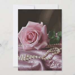 Carte De Remerciements Rose Silken