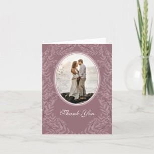 Carte De Remerciements Rose Taupe Mariage Vintage Botanique