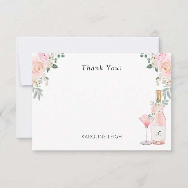 Carte De Remerciements Rosé Toute la Journée Baby Shower (Devant)