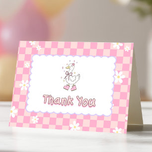 Carte De Remerciements Rose Une Oie Idiote - Premier Anniversaire de Fill