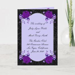 Carte De Remerciements Rose violet Floral Spiderweb Mariage de automne Pr