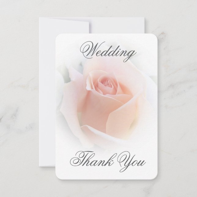 Carte De Remerciements Rosebud rose mariage Peach Peach (Devant)