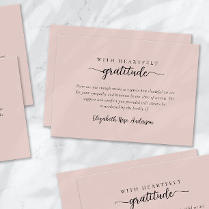 Carte De Remerciements Rosée Brute Coeur Gratitude Funérailles