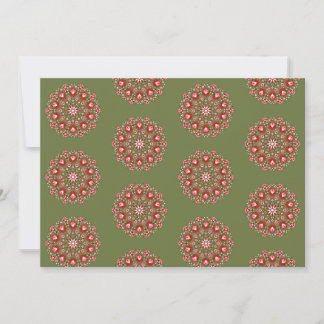 Carte De Remerciements Rosemaling vert olive