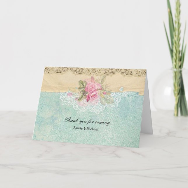Carte De Remerciements Roses Anciens (Devant)
