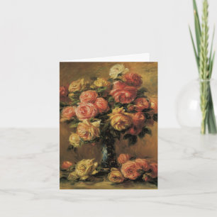 Carte De Remerciements Roses dans un vase de Pierre Renoir, Mariage