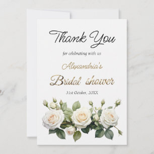 Carte De Remerciements Roses de remerciement personnalisées pour la douch