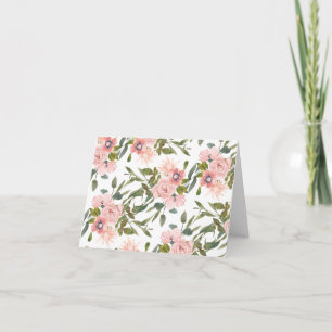 Carte De Remerciements Roses Fleurs Roses