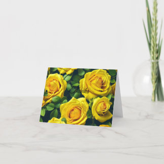 Carte De Remerciements Roses jaunes