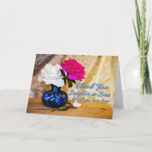 Carte De Remerciements Roses Mercis pour une belle-fille