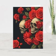 Roses n Skulls Valentine Card