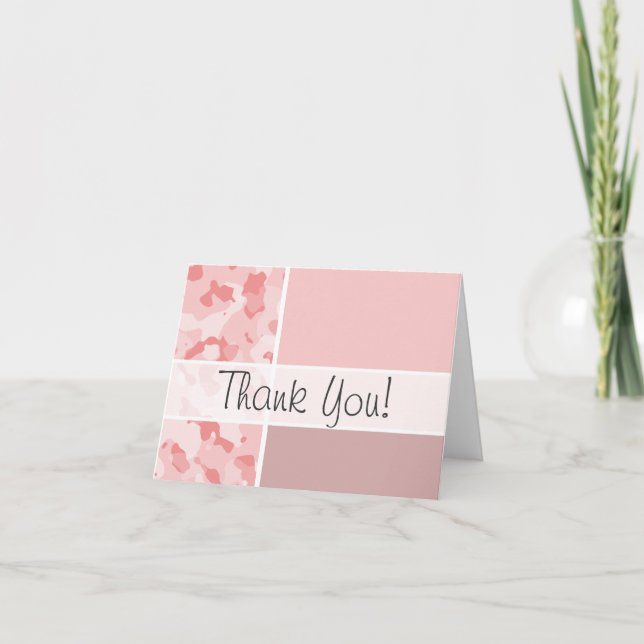 Carte De Remerciements Roses pâles Camo ; Personnalisé (Devant)
