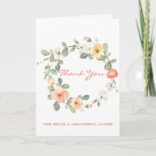 Carte De Remerciements Roses Rose Et Beige