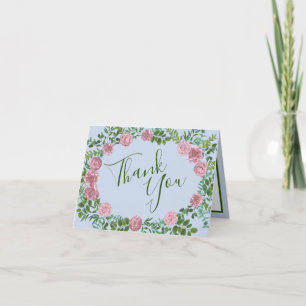 Carte De Remerciements Roses roses Jardin Printemps Mariage