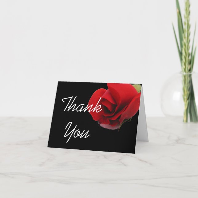 Carte De Remerciements Roses rouges floraux remerciements (Devant)