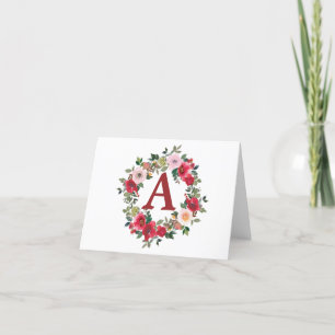Carte De Remerciements Roses sauvages sur Arrière - plan blanc
